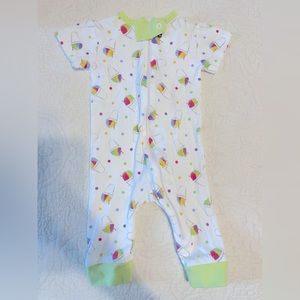 La Luna snowball print zippered onesie
